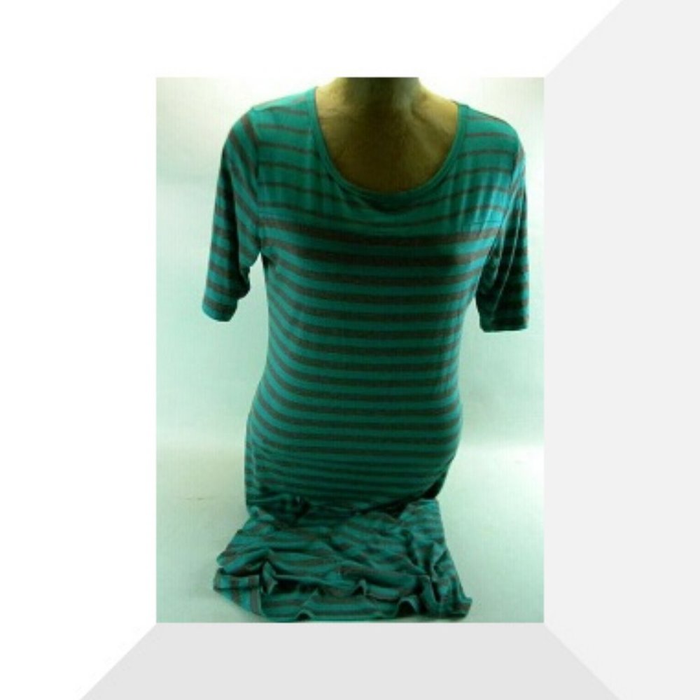 Lularoe Medium Blue / Gray striped Dress (B33)